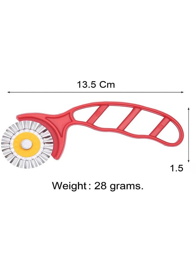 GS KITCHENWARE GS Multipurpose Karanji, Shankarpali, Pizza, Pastry & Sandwich Cutter | Fluted Wheel Roller with Plastic Handle | 5.5 cm Sharp Edge. - Image 4